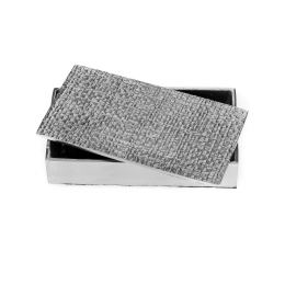 Decorative Box - Desk Accessory - Textured Design - Handmade Solid Aluminum