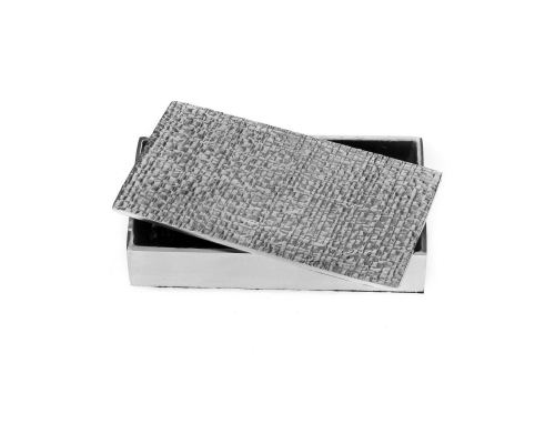 Decorative Box - Desk Accessory - Textured Design - Handmade Solid Aluminum