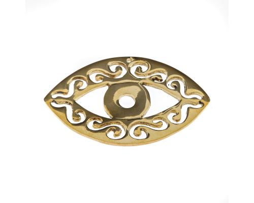 "Eye" Design, Handmade Bronze Metal Decorative Ornament, Gold Color