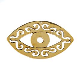 "Eye" Design, Handmade Bronze Metal Decorative Ornament, Gold Color