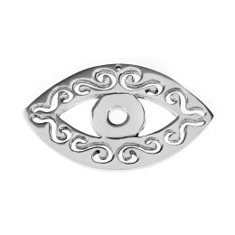 Eye Design, Handmade of Aluminum Metal Decorative Ornament, Silver Color