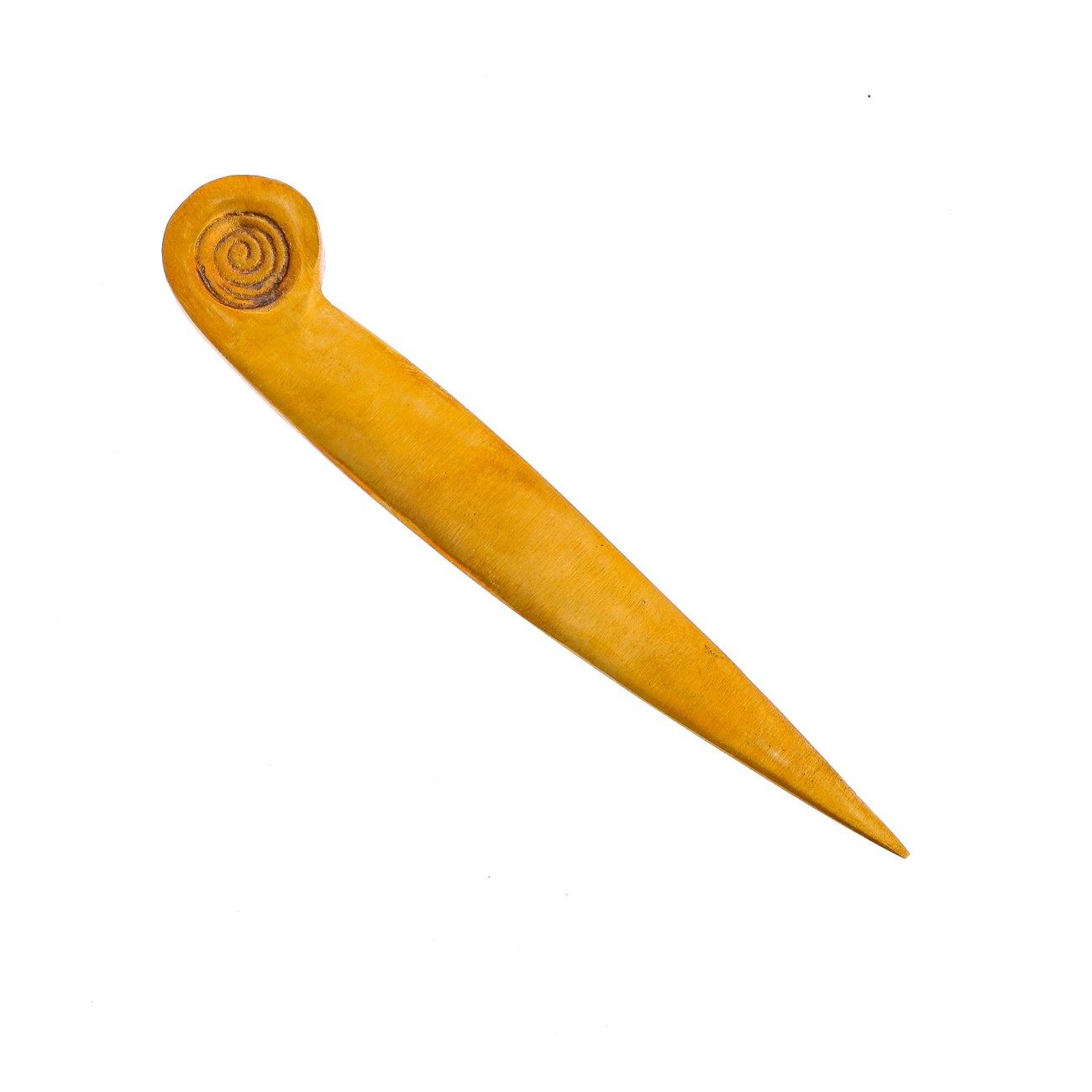 Letter Opener "Spiral" Design Handmade Solid Oxidized Bronze Desk