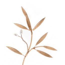 Olive Tree - Metal Handmade Decorative Tabletop Accessory - Gold & Silver, 10.6" (27cm)