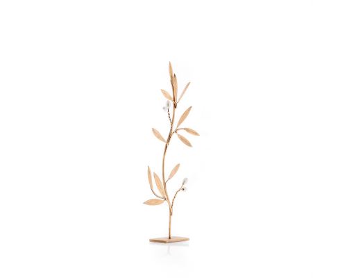 Olive Tree - Metal Handmade Decorative Tabletop Accessory - Gold & Silver, 10.6" (27cm)