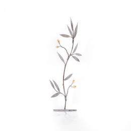 Olive Tree - Handmade Metal Decorative Tabletop Accessory - Silver & Gold, 10.6" (27cm)