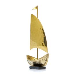 Sailing Boat - Handmade Bronze Decorative Ornament, Gold 13.5cm (5.3")