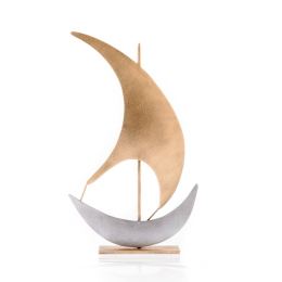 Sailing Ship - SailBoat - Handmade Table Metal Art Nautical Decor Sculpture - 11" (28cm)