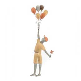 Αγόρι με Μπαλόνια - Μεταλλικό Διακοσμητικό Τοίχου (60cm)