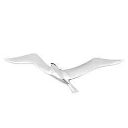 Flying Seagull Bird - Handmade Metal Wall Art Decor - Silver, Small 27cm (10.6")