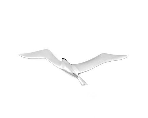 Flying Seagull Bird - Handmade Metal Wall Art Decor - Silver, Small 27cm (10.6")