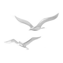 Flying Seagull Bird - Handmade Metal Wall Art Decor - Silver - Small & Large