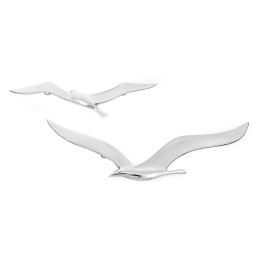 Flying Seagull Bird - Handmade Metal Wall Art Decor - Silver - Small & Large