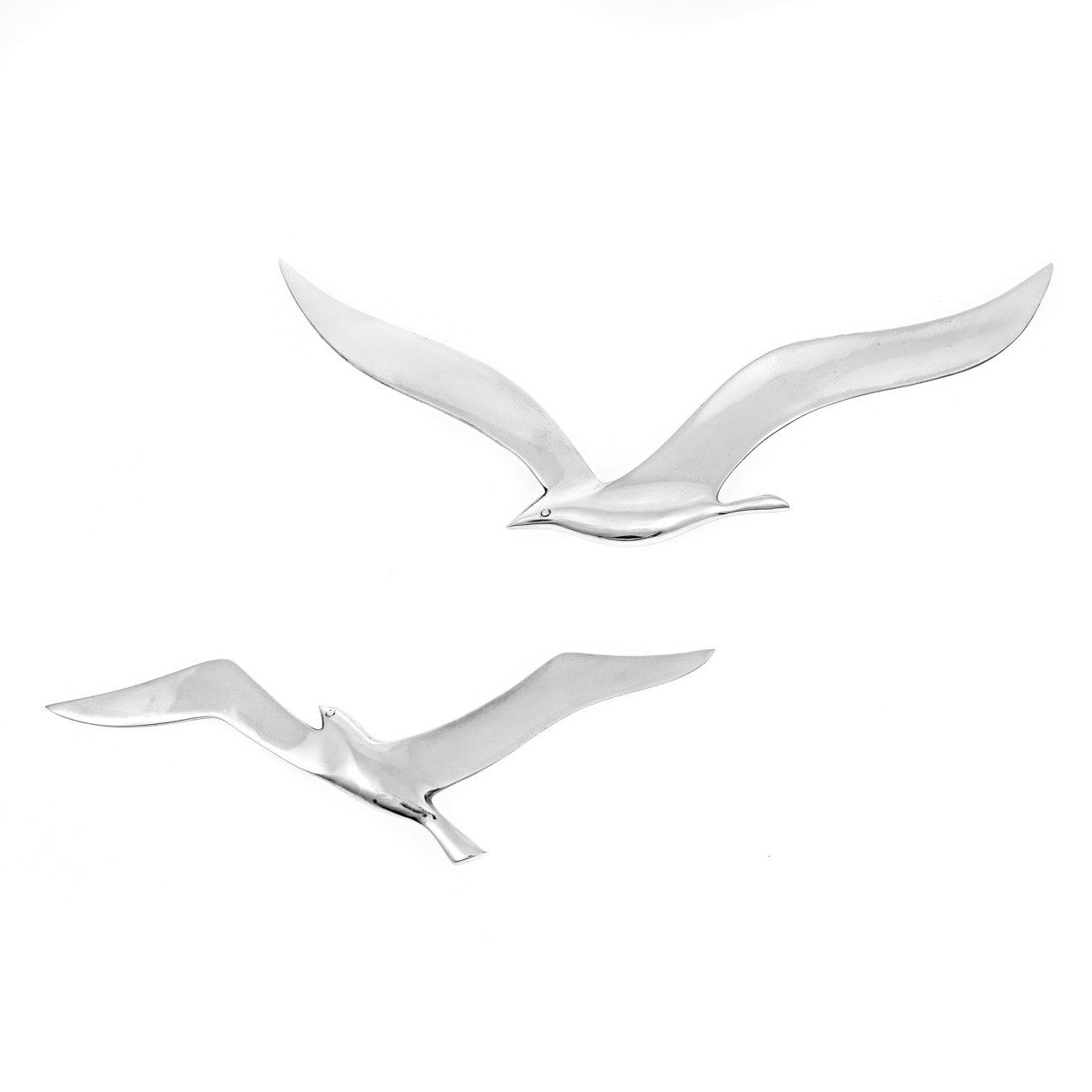 Flying Seagull Bird Handmade Metal Wall Art Decor Silver