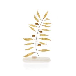Olive Branch - Handmade Ornament, Modern Art Decor Bronze Metal, Large 10.6" (27cm)