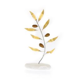 Olive Branch - Handmade Ornament, Modern Art Decor Bronze Metal, Small 8.7" (22cm)