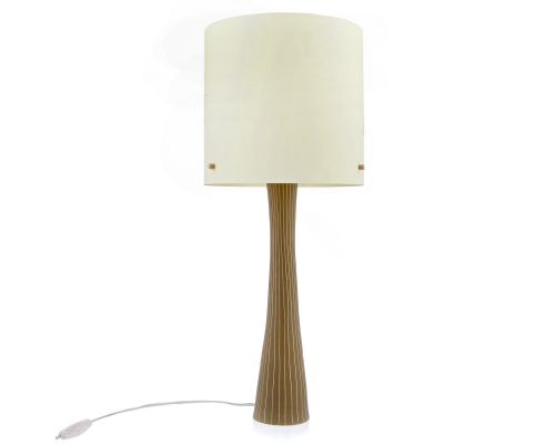 Ceramic Table Lamp with Shade, Modern Handmade, Beige Large