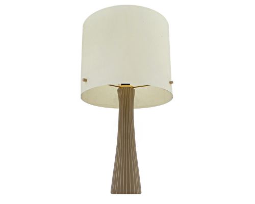 Ceramic Table Lamp with Shade, Modern Handmade, Beige Large