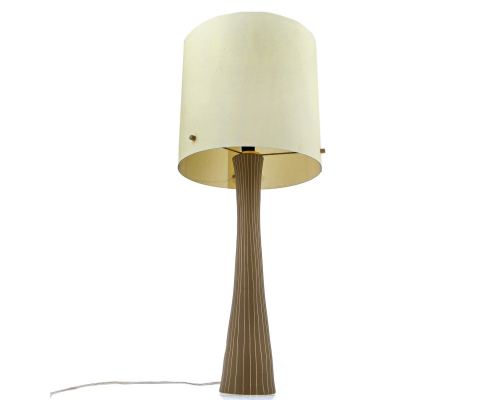 Ceramic Table Lamp with Shade, Modern Handmade, Beige Large