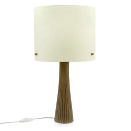 Ceramic Table Lamp with Shade, Modern Handmade, Beige Small