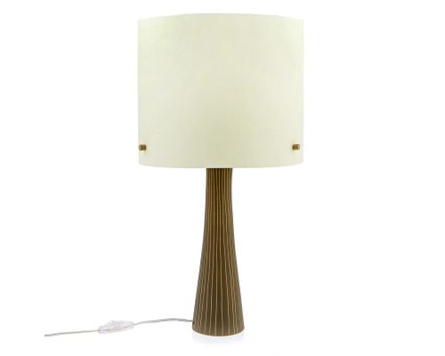 Ceramic Table Lamp with Shade, Modern Handmade, Beige Small