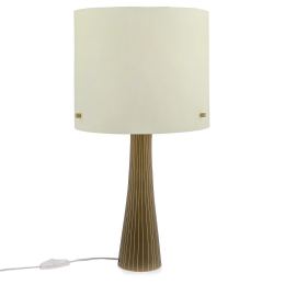 Ceramic Table Lamp with Shade, Modern Handmade, Beige Small