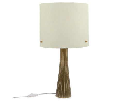 Ceramic Table Lamp with Shade, Modern Handmade, Beige Small