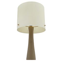 Ceramic Table Lamp with Shade, Modern Handmade, Beige Small