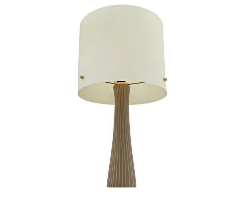 Ceramic Table Lamp with Shade, Modern Handmade, Beige Small