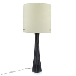 Ceramic Table Lamp with Shade, Modern Handmade, Grey Large