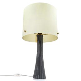 Ceramic Table Lamp with Shade, Modern Handmade, Grey Small