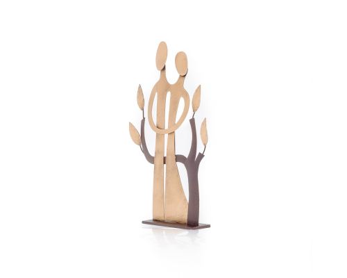 Couple & The Tree of Life - Modern Handmade Metal Sculpture - Small - 20cm (7.9")