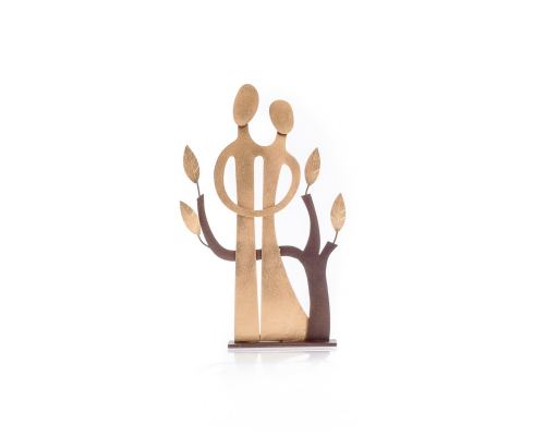 Couple & The Tree of Life - Modern Handmade Metal Sculpture - Small - 20cm (7.9")