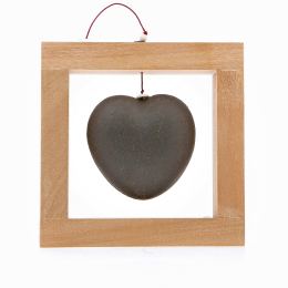 Modern Love Heart - Handmade Ceramic & Wood Frame Art Decor - Black - Small 6.3x6.3'' (16x16cm)