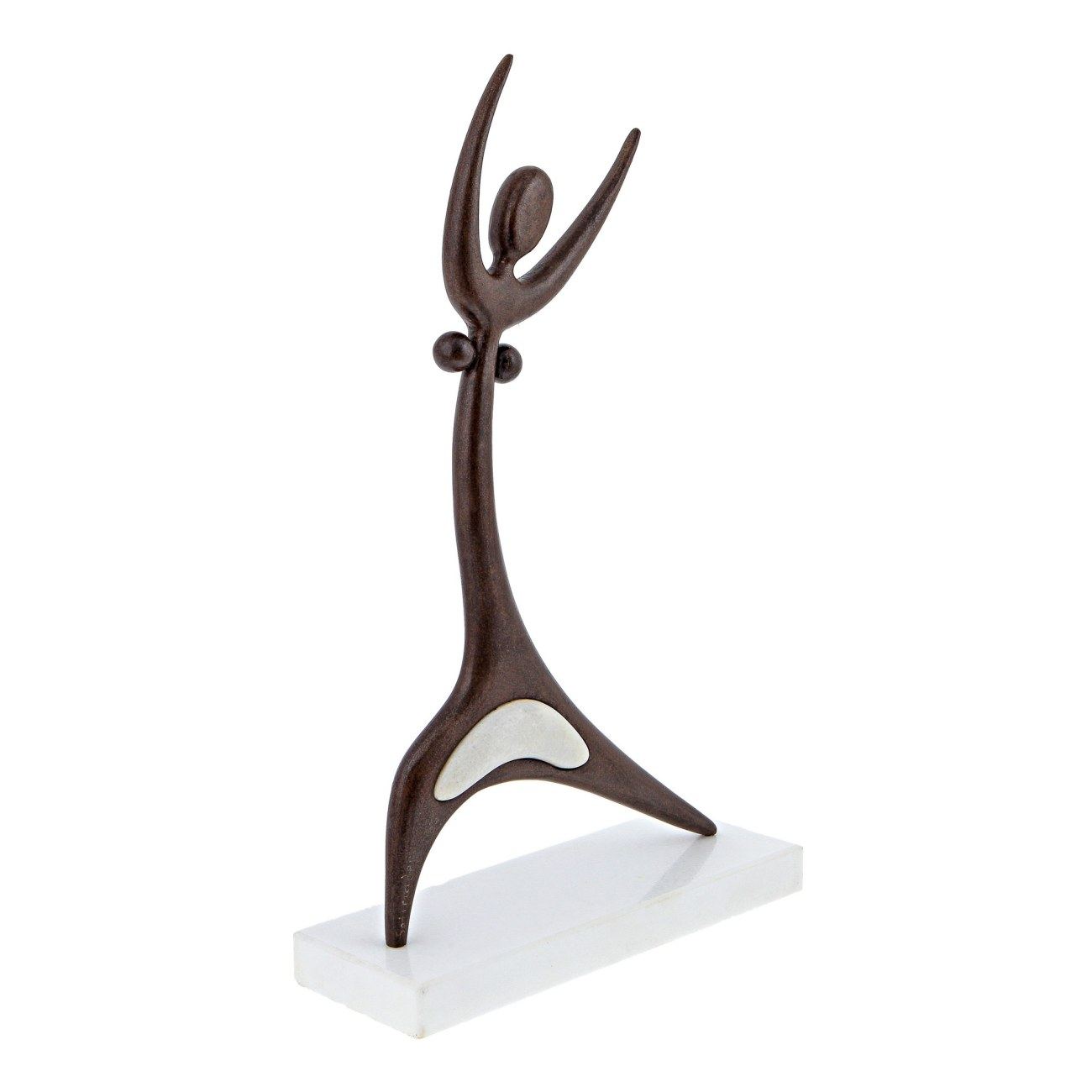 Dancing Female Figure Modern Sculpture Handmade Iron Marble