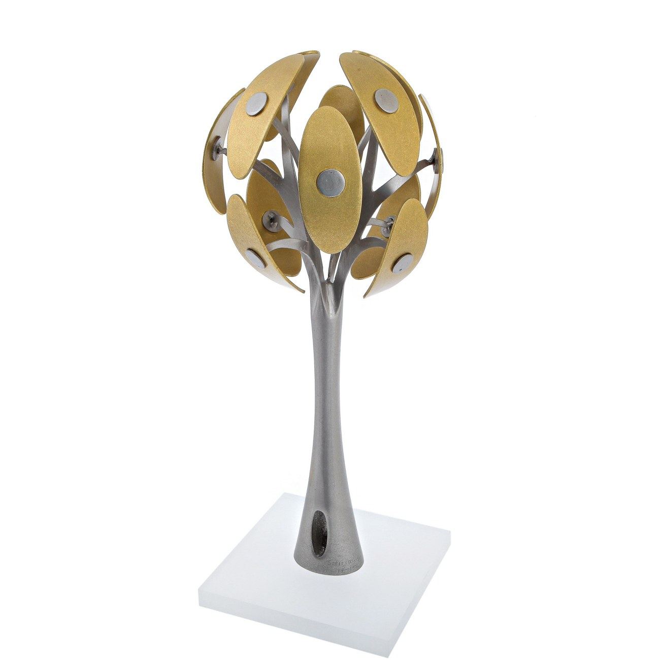 Tree Modern Sculpture Handmade Stainless Steel & Bronze Art Table