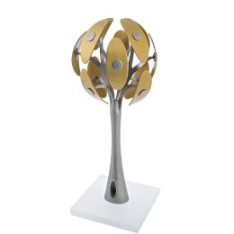 Tree Modern Sculpture - Handmade Stainless Steel & Bronze Art Table Decor - Tall Creation, 18.9" (48cm)