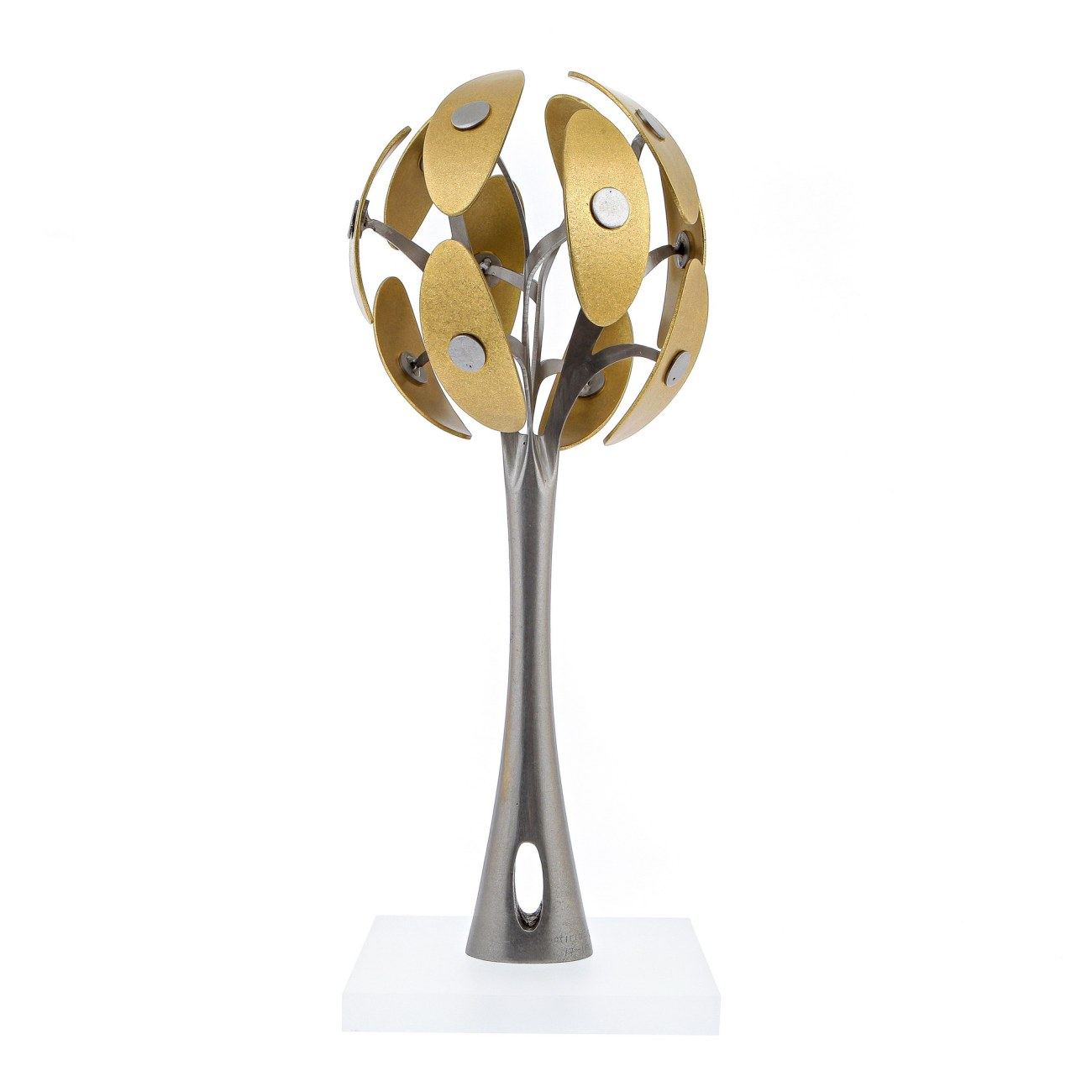 Tree Modern Sculpture Handmade Stainless Steel & Bronze Art Table
