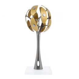 Tree Modern Sculpture - Handmade Stainless Steel & Bronze Art Table Decor - Tall Creation, 18.9" (48cm)