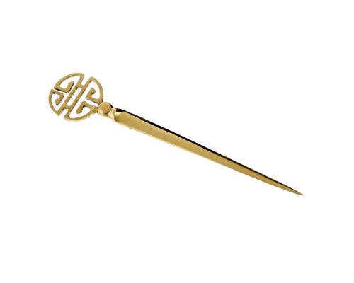 Letter Opener "Quadrant Maze" - Handmade Solid Bronze Desk Accessory