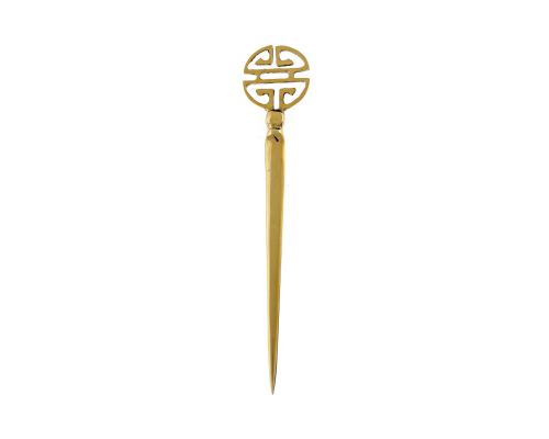 Letter Opener "Quadrant Maze" - Handmade Solid Bronze Desk Accessory