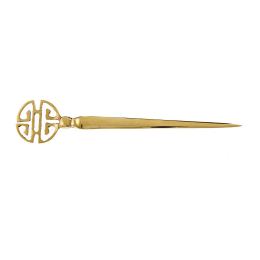 Letter Opener "Quadrant Maze" - Handmade Solid Bronze Desk Accessory