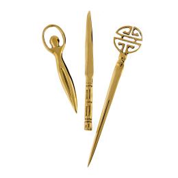 Letter Opener "Quadrant Maze" - Handmade Solid Bronze Desk Accessory