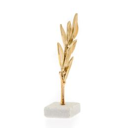 Olive Branch Metal Sculpture - Handmade Bronze Metal Table Ornament