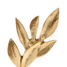 Olive Branch Metal Sculpture - Handmade Bronze Metal Table Ornament