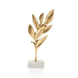 Olive Branch Metal Sculpture - Handmade Bronze Metal Table Ornament