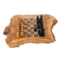 Olive Wood, Chess Set - Handmade, Rustic Style, Large 18''x18" (46x46cm) 