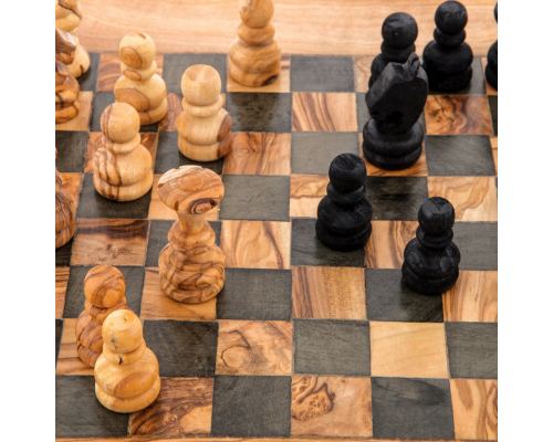 Σκάκι - Ξύλινο Παιχνίδι από Ελιά - Μεγάλο