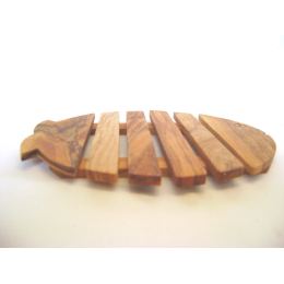 Olive Wood Pot Coasters or Trivets Set of 2 - Heat Resistant, Fish Design