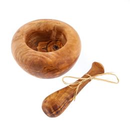 Olive Wood Mortar and Pestle or Crusher - Handmade Kitchen Tool - Small 4.7" (12cm)