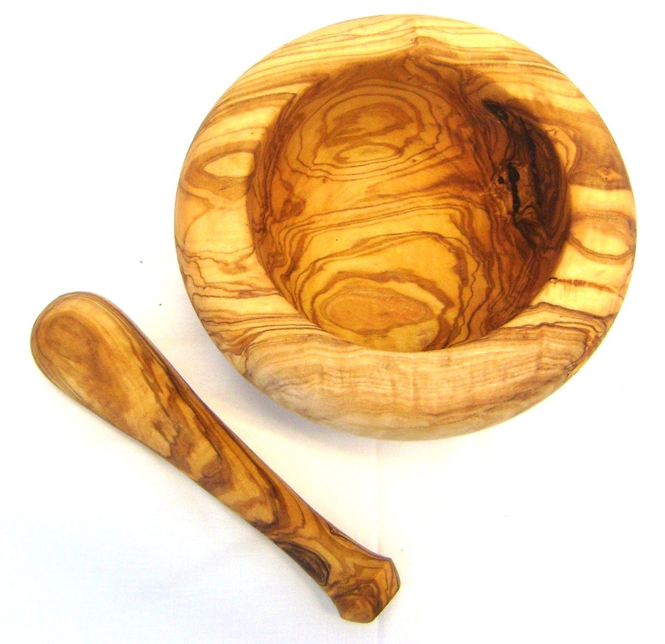 Olive Wood Mortar and Pestle or Crusher Handmade Kitchen Tool Large